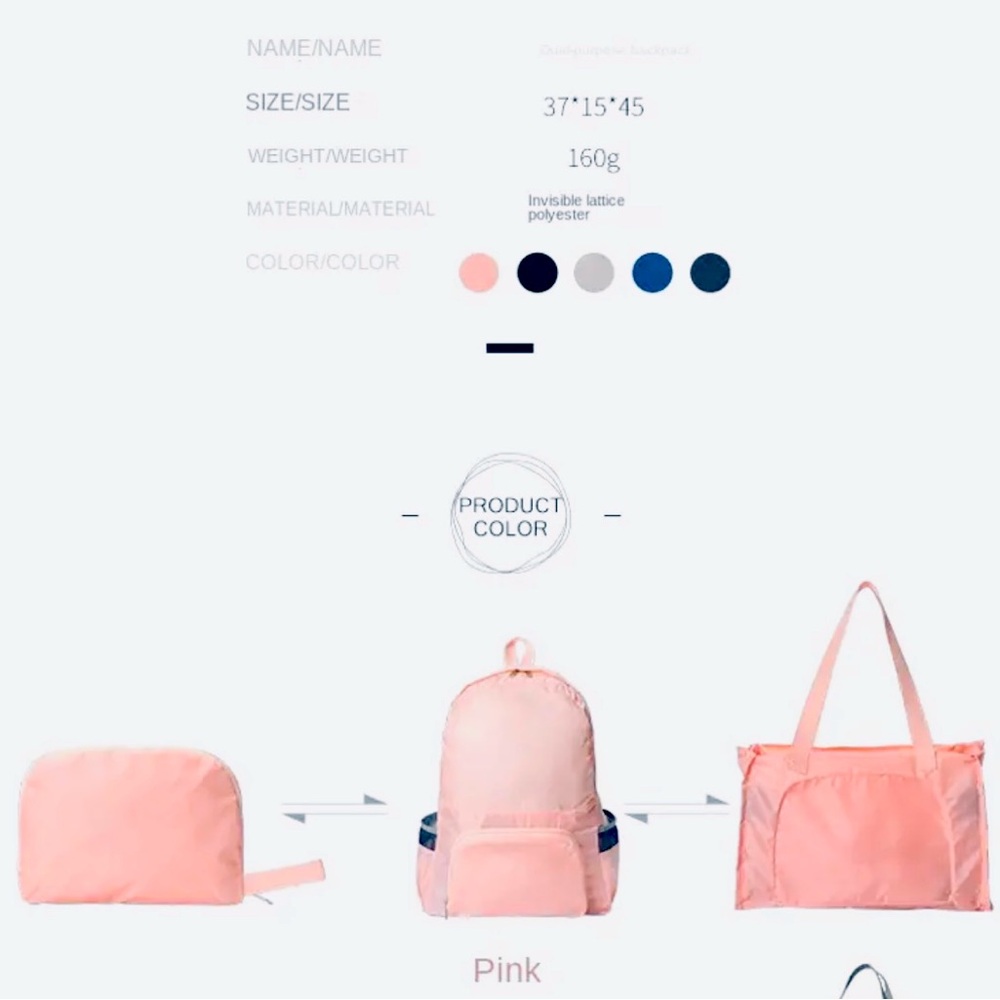 New - 3-in-1 Versatile Waterproof Backpack - Pink